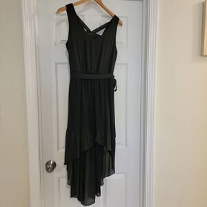 Lily Rose High-Low Sheer Tie Dress Black size small